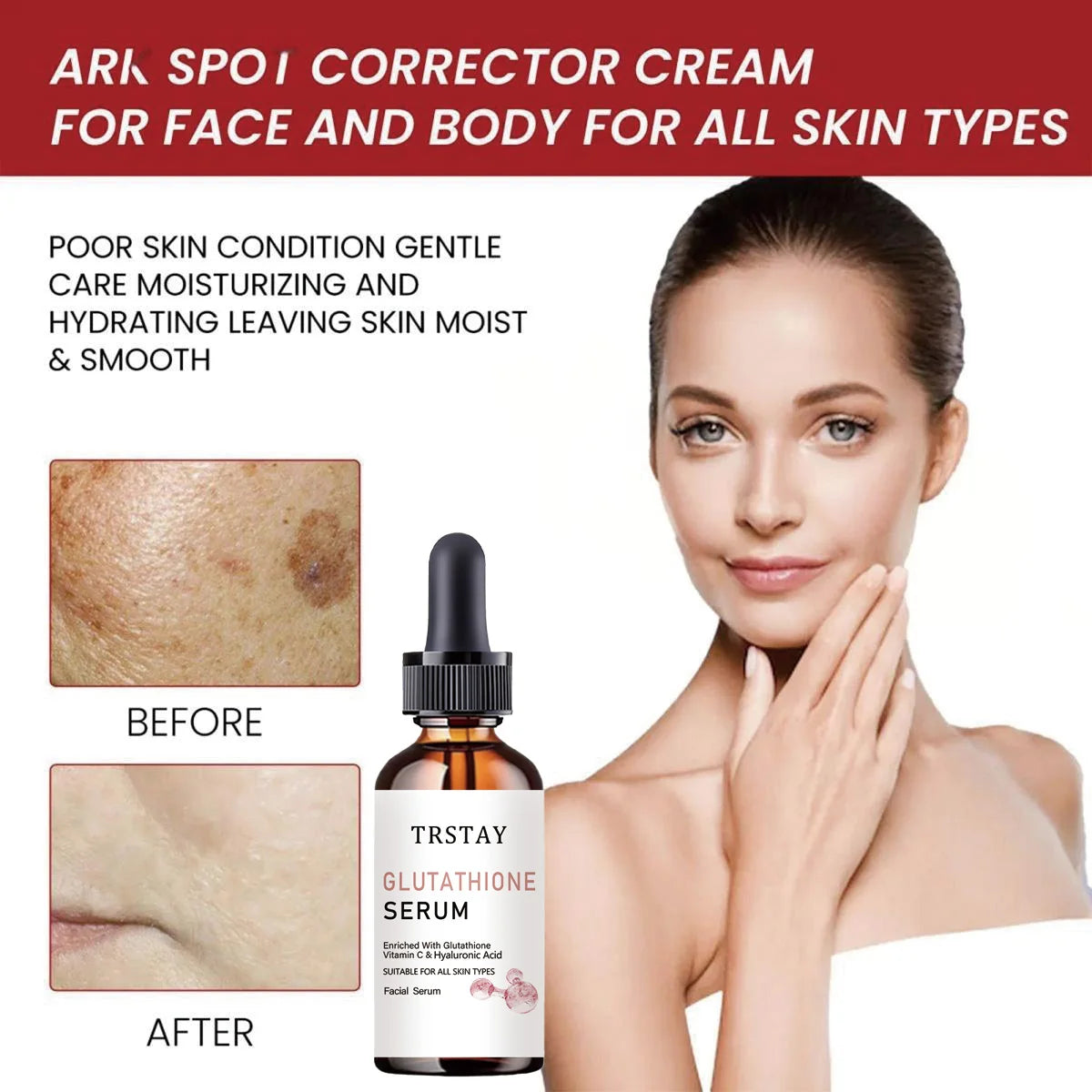 Glutathione Serum 30ml for Dark Spots, Fine Lines & Skin Rejuvenation