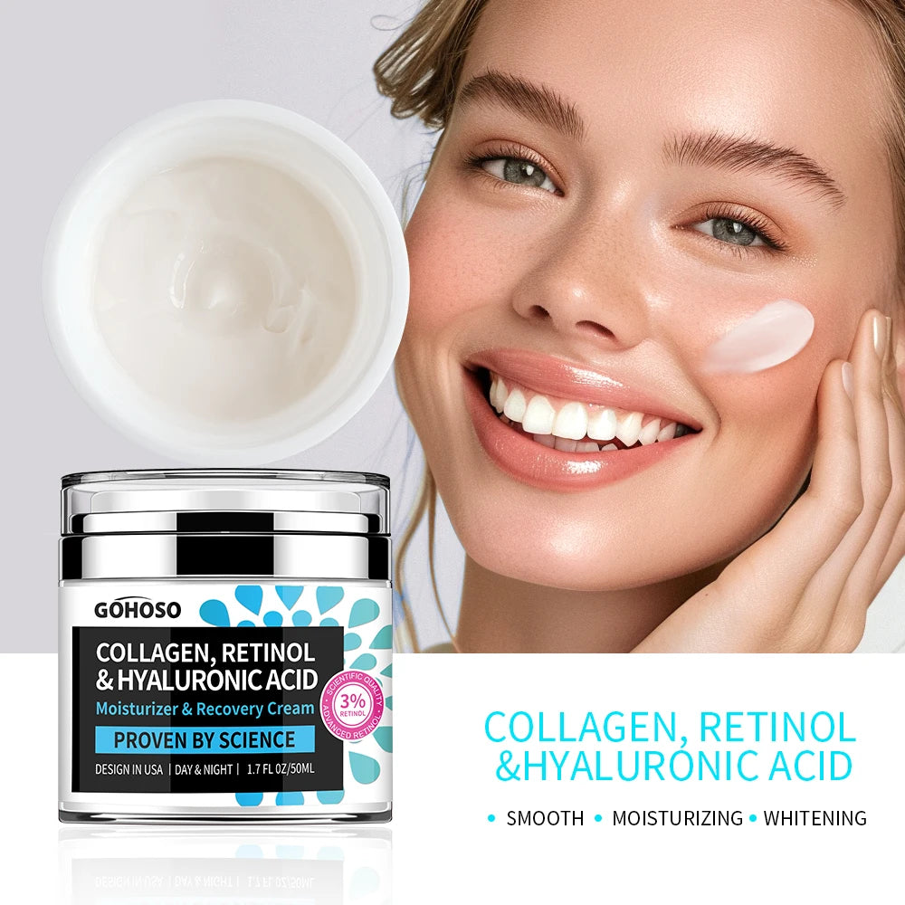 Retinol Face Cream 50ML - Collagen & Hyaluronic Acid Moisturizer