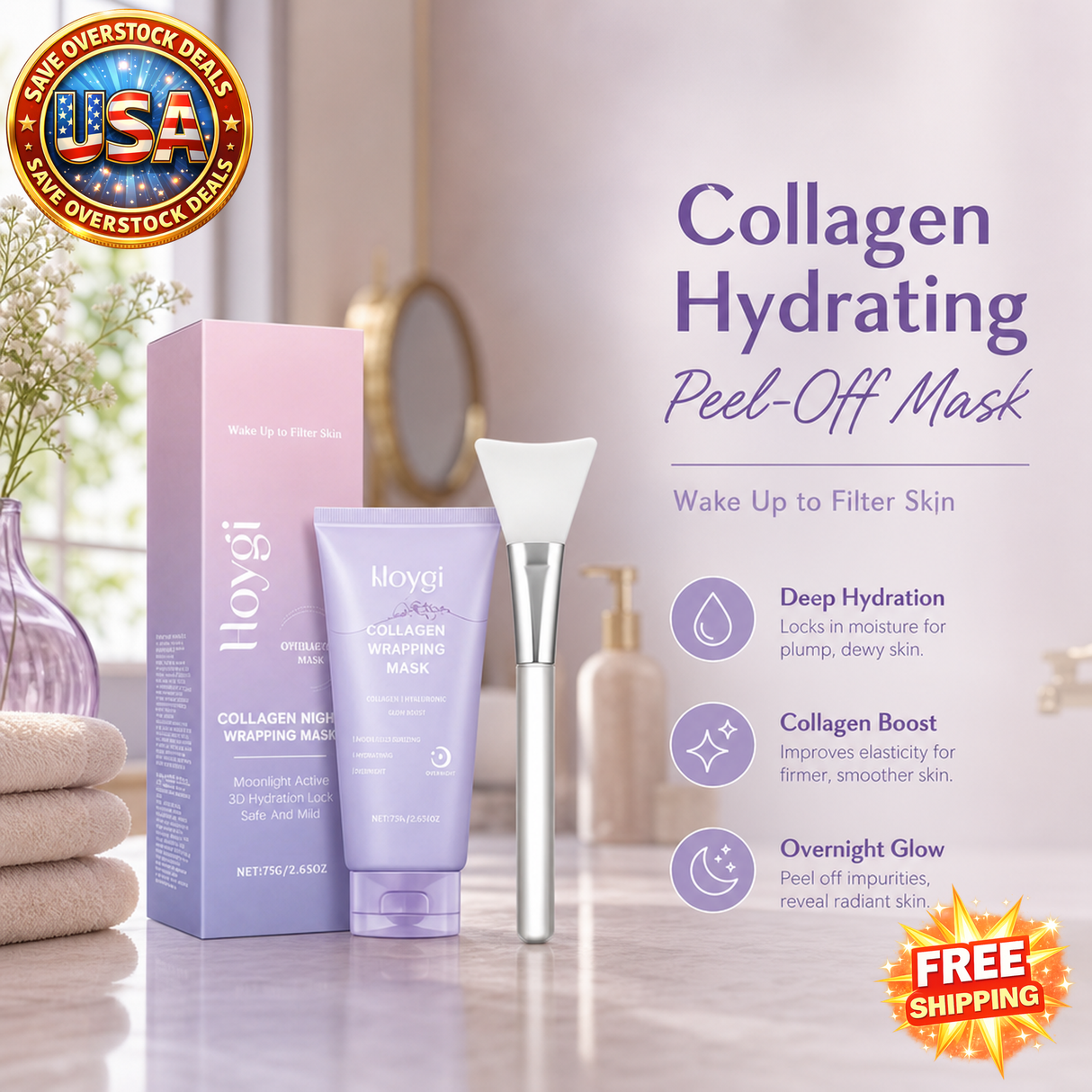 Korean Skincare Collagen Peel Off Facial Mask for Glow