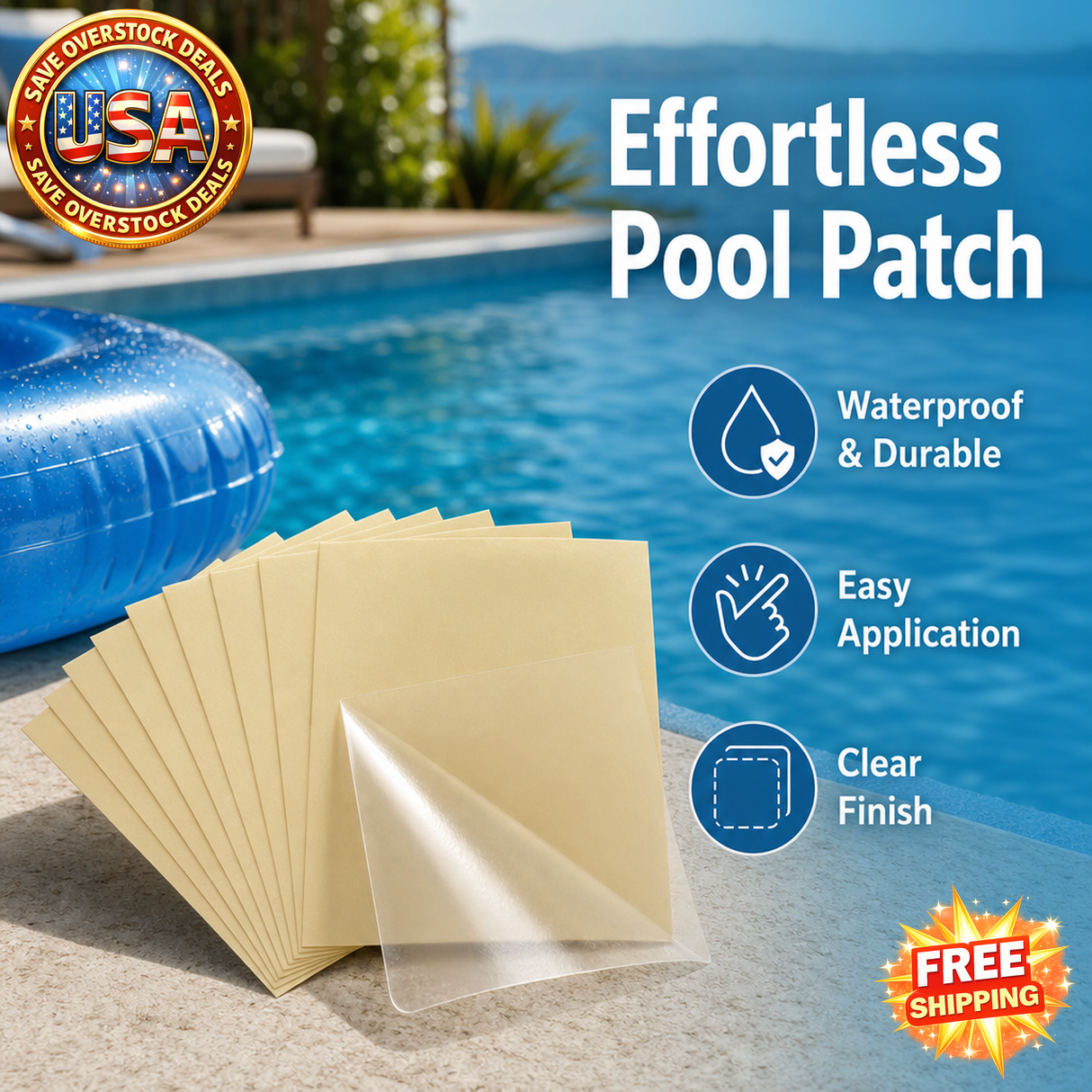 Self-Adhesive PVC Pool Repair Patches for Inflatable Boats