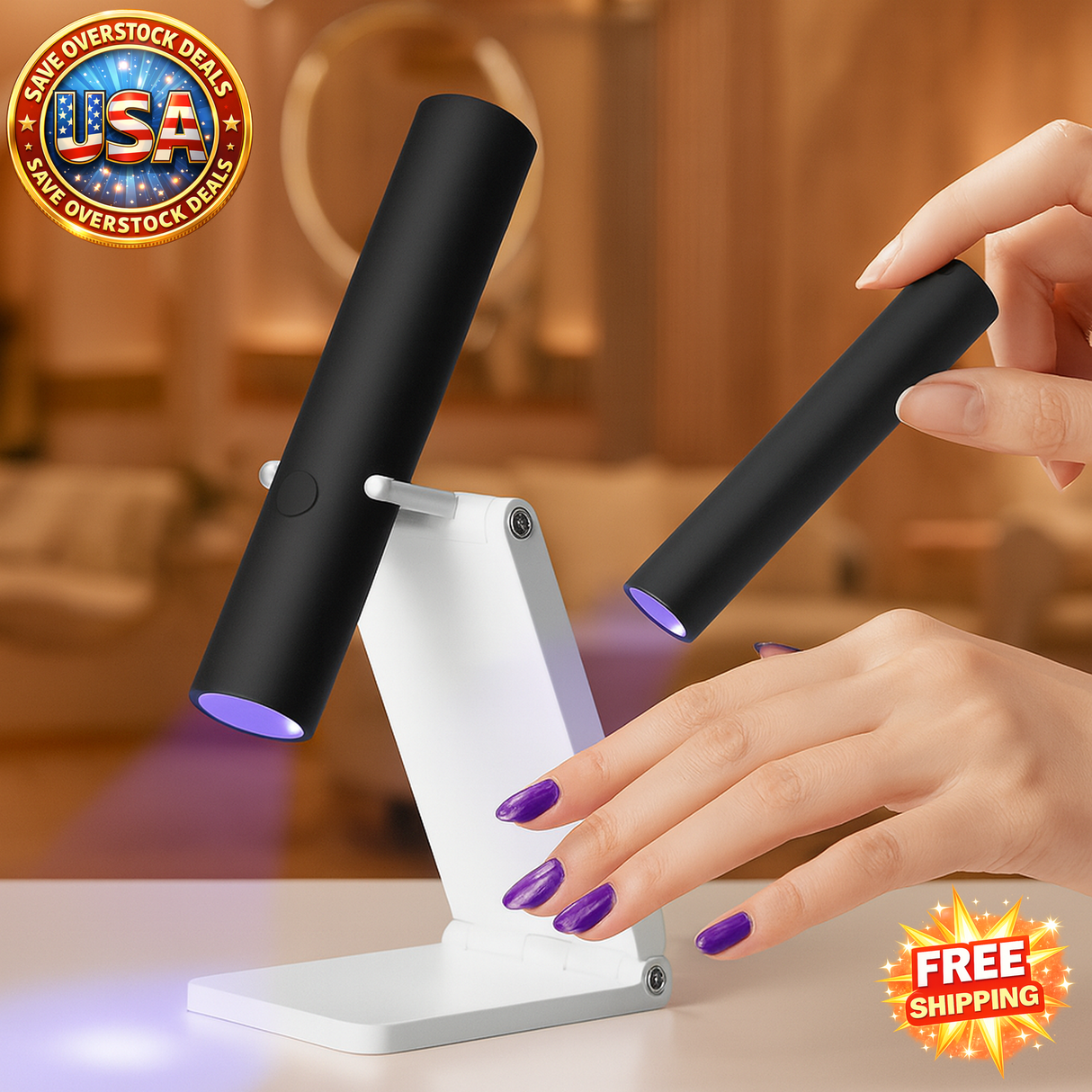 Portable UV LED Nail Lamp with Stand for Gel Nails
