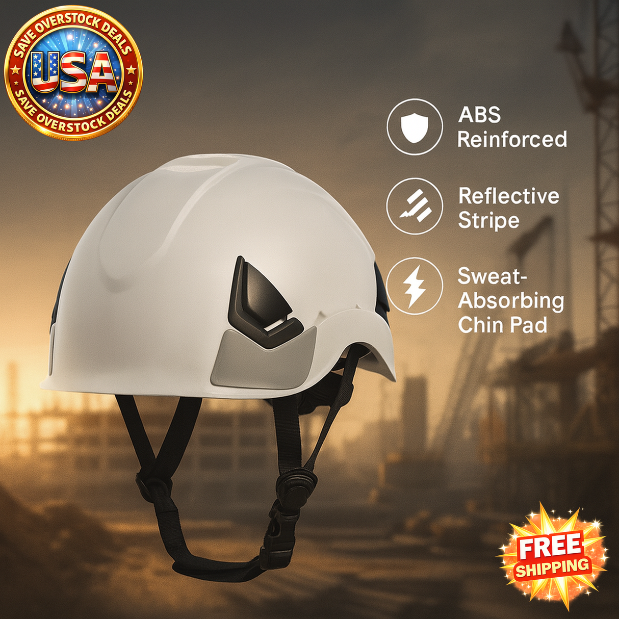 ANSI/ISEA Approved Safety Helmet with 6-Point Suspension
