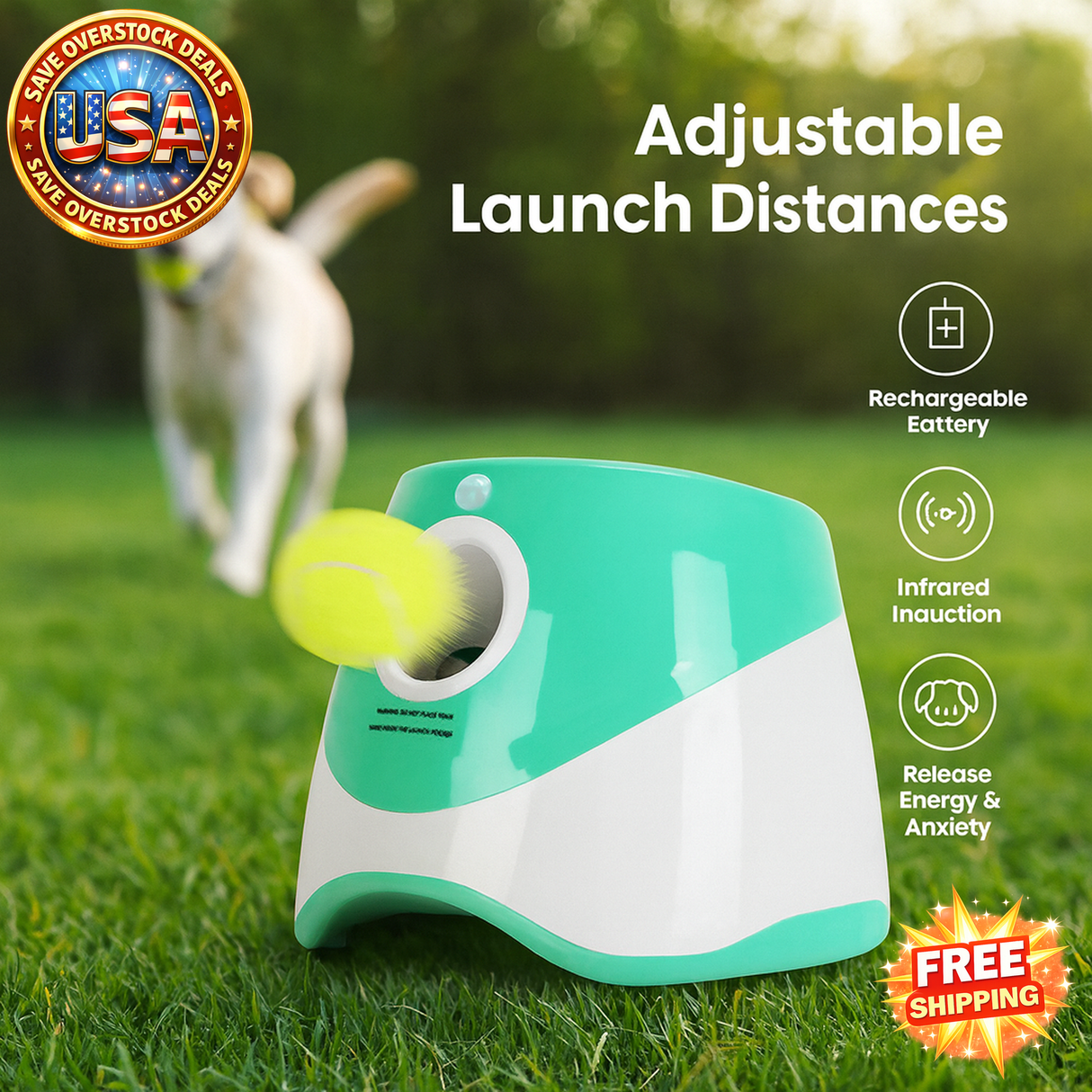 Automatic Dog Ball Launcher with Adjustable Launch Distance