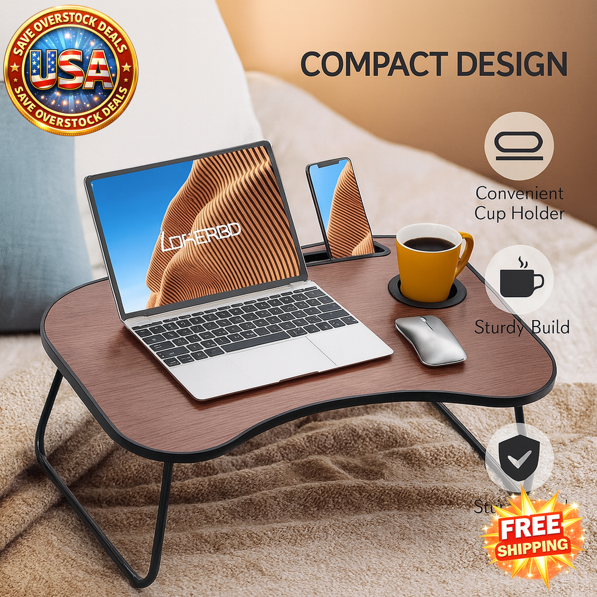Portable Laptop Stand for Bed - Adjustable Lap Desk
