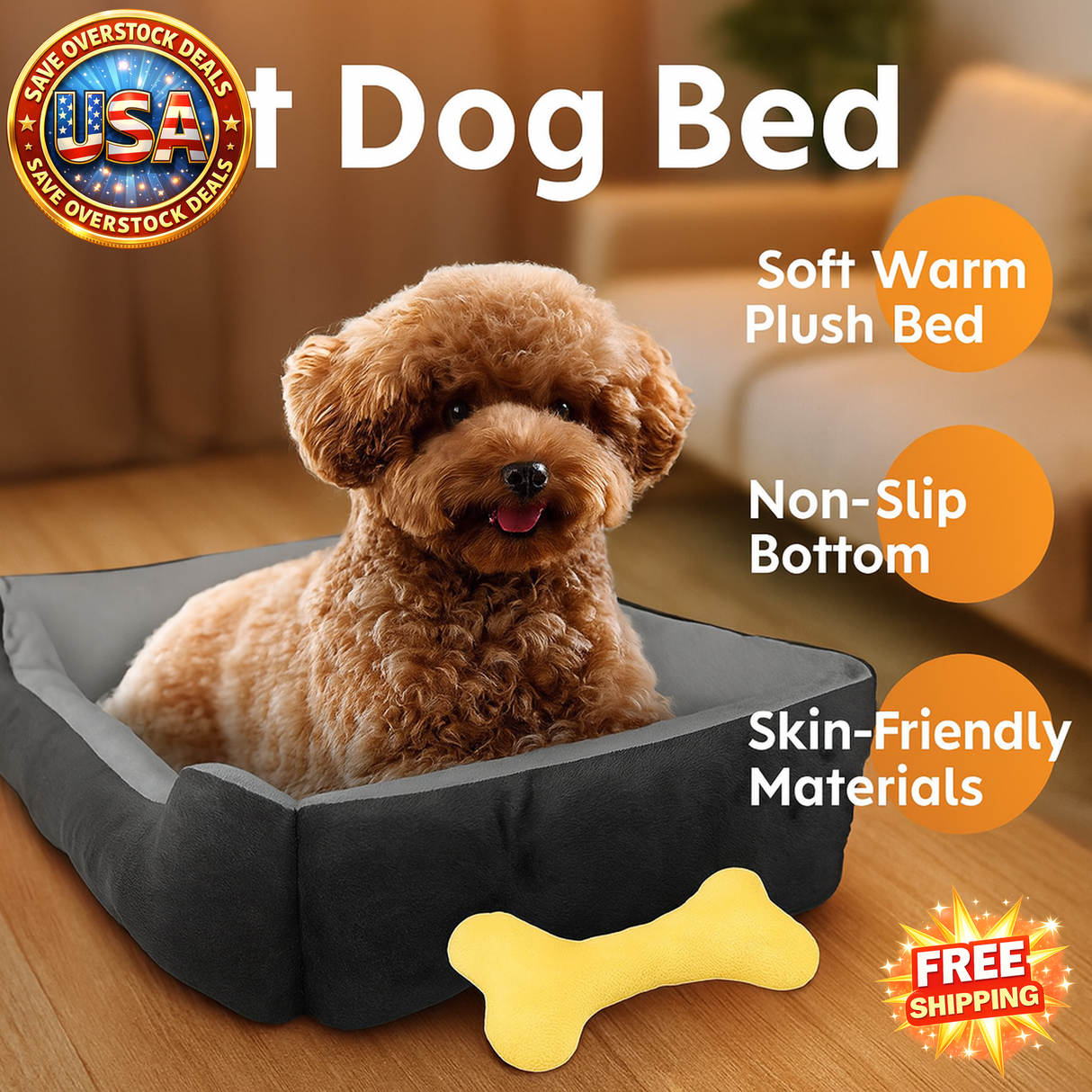 Soft Warm Fleece Dog Bed for Small Pets - Cozy Nest Cushion