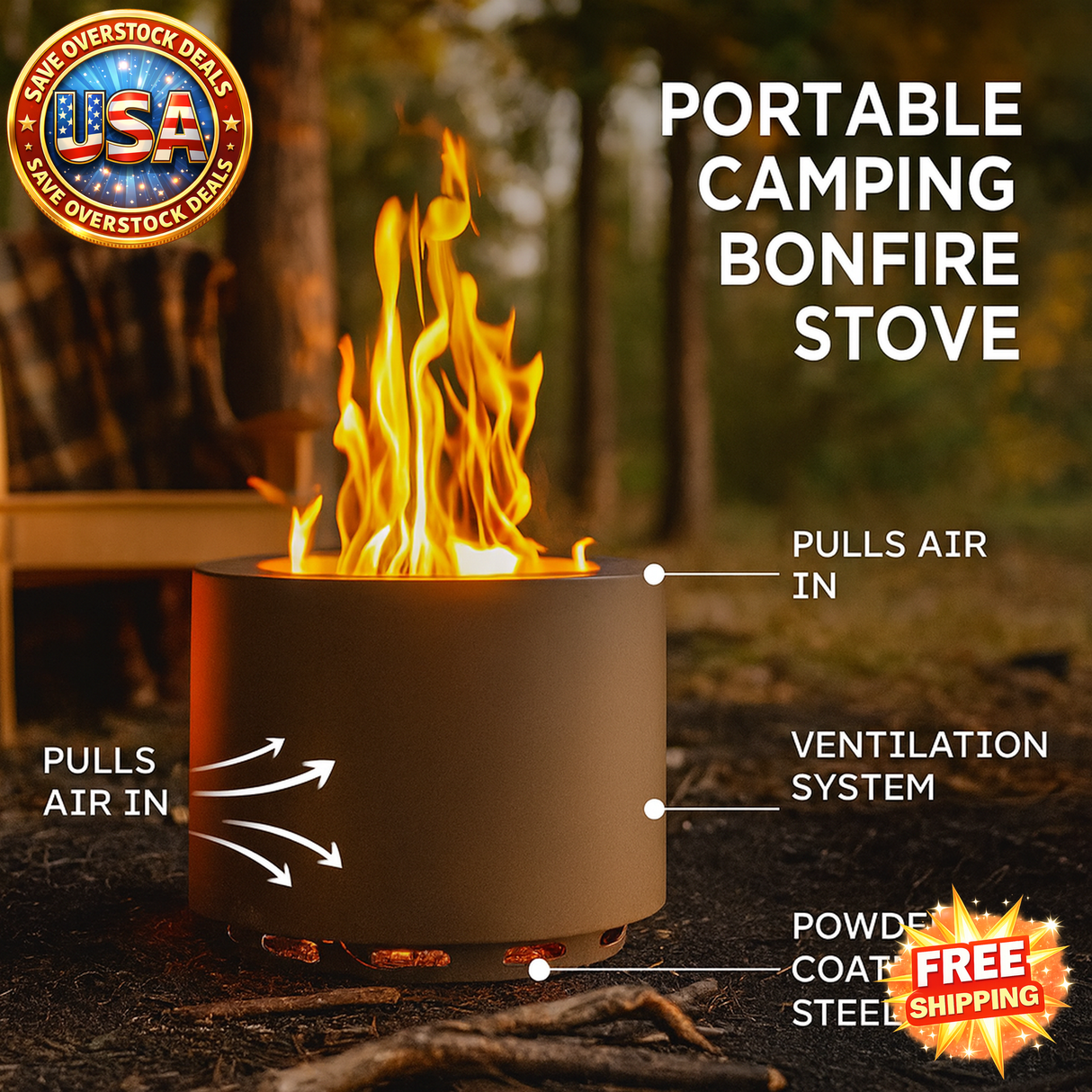 Portable Camping Bonfire Stove for Outdoor Use