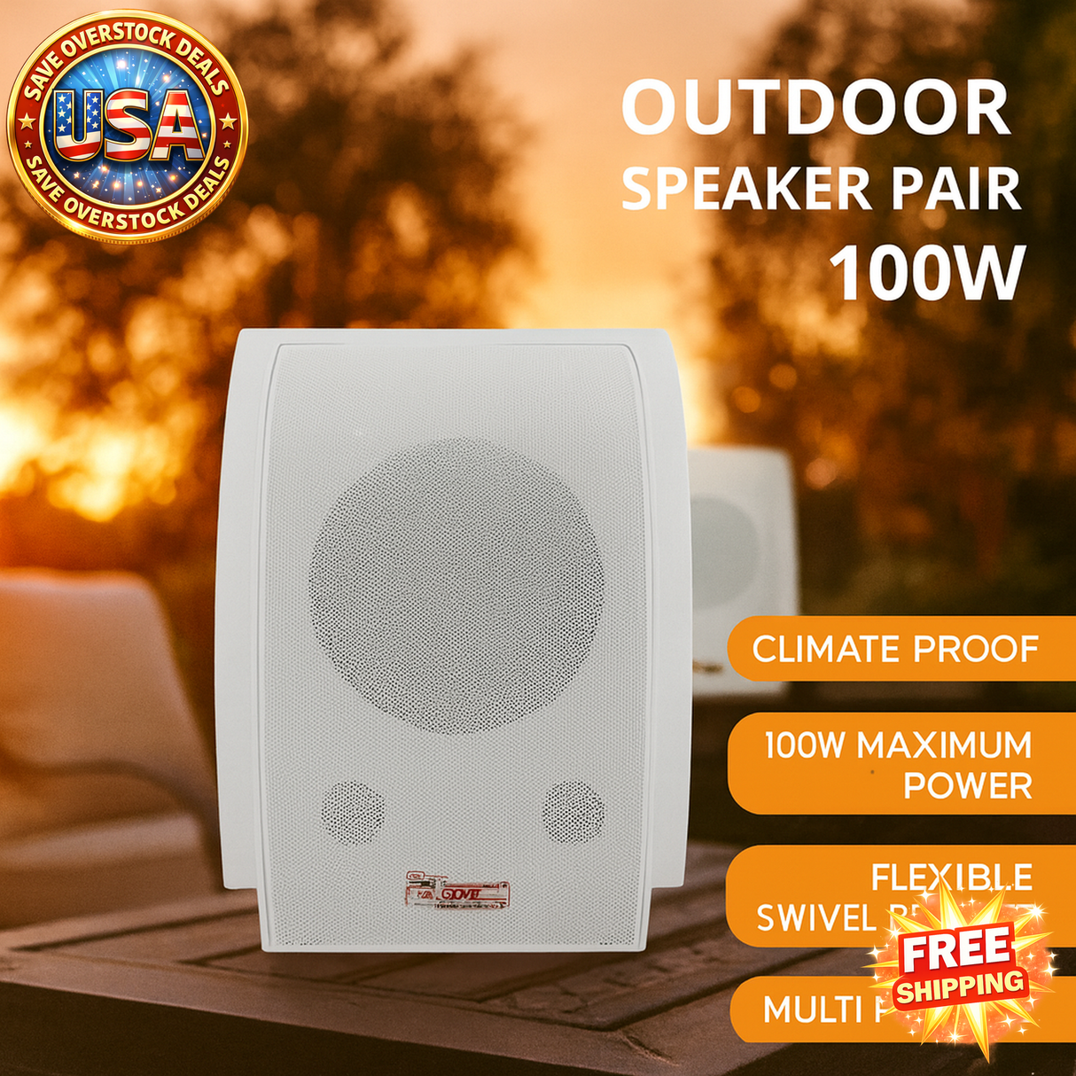 5 CORE Outdoor Waterproof Speakers - 100W Passive Pair