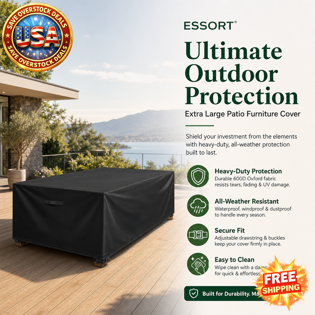 Extra Large Waterproof Patio Furniture Cover