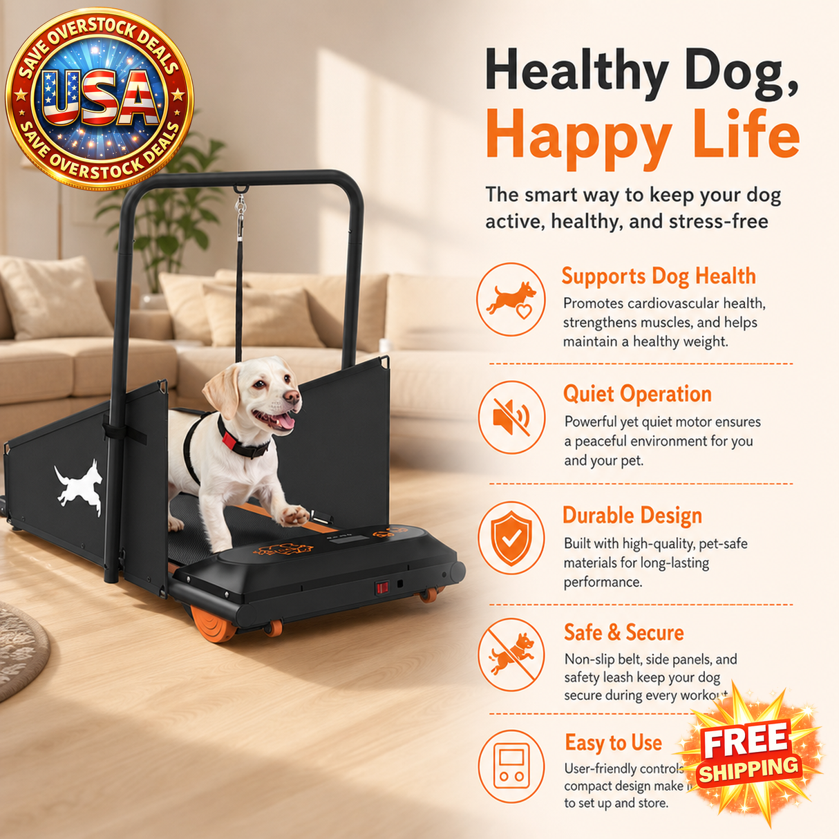 Dog Treadmill for Small & Medium Dogs with LCD Display