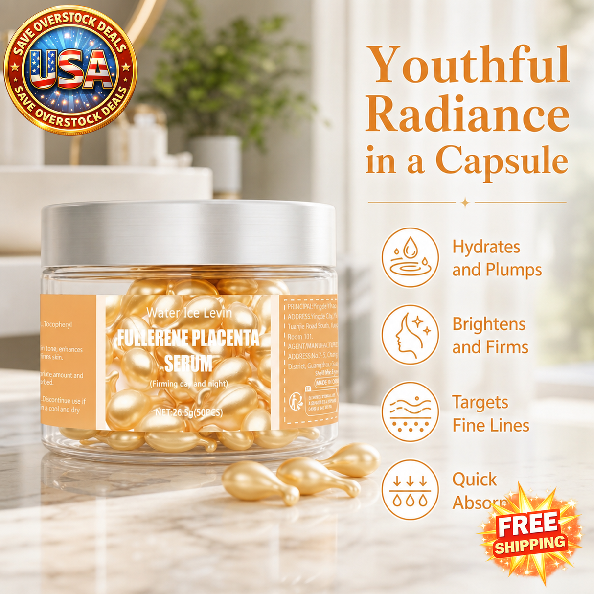 Collagen Face Care Capsules for Acne and Wrinkles