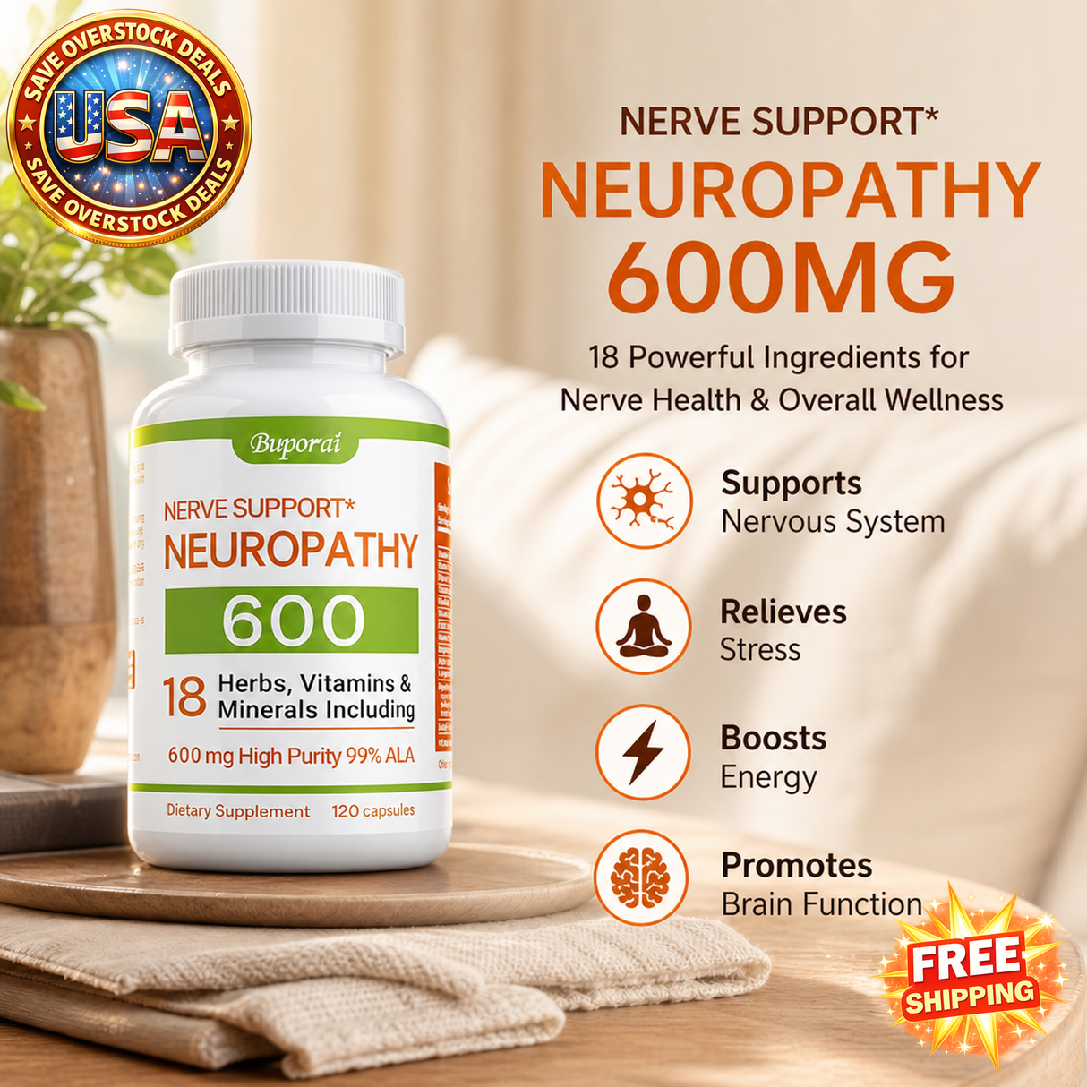 Alpha Lipoic Acid & Vitamin B Complex Capsules 600mg