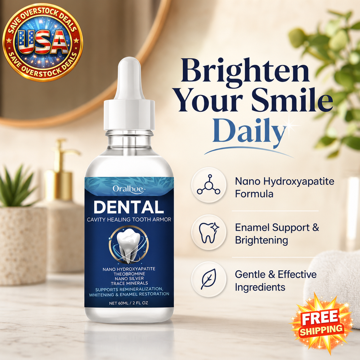 Nano Hydroxyapatite Dental Serum for Enamel Support
