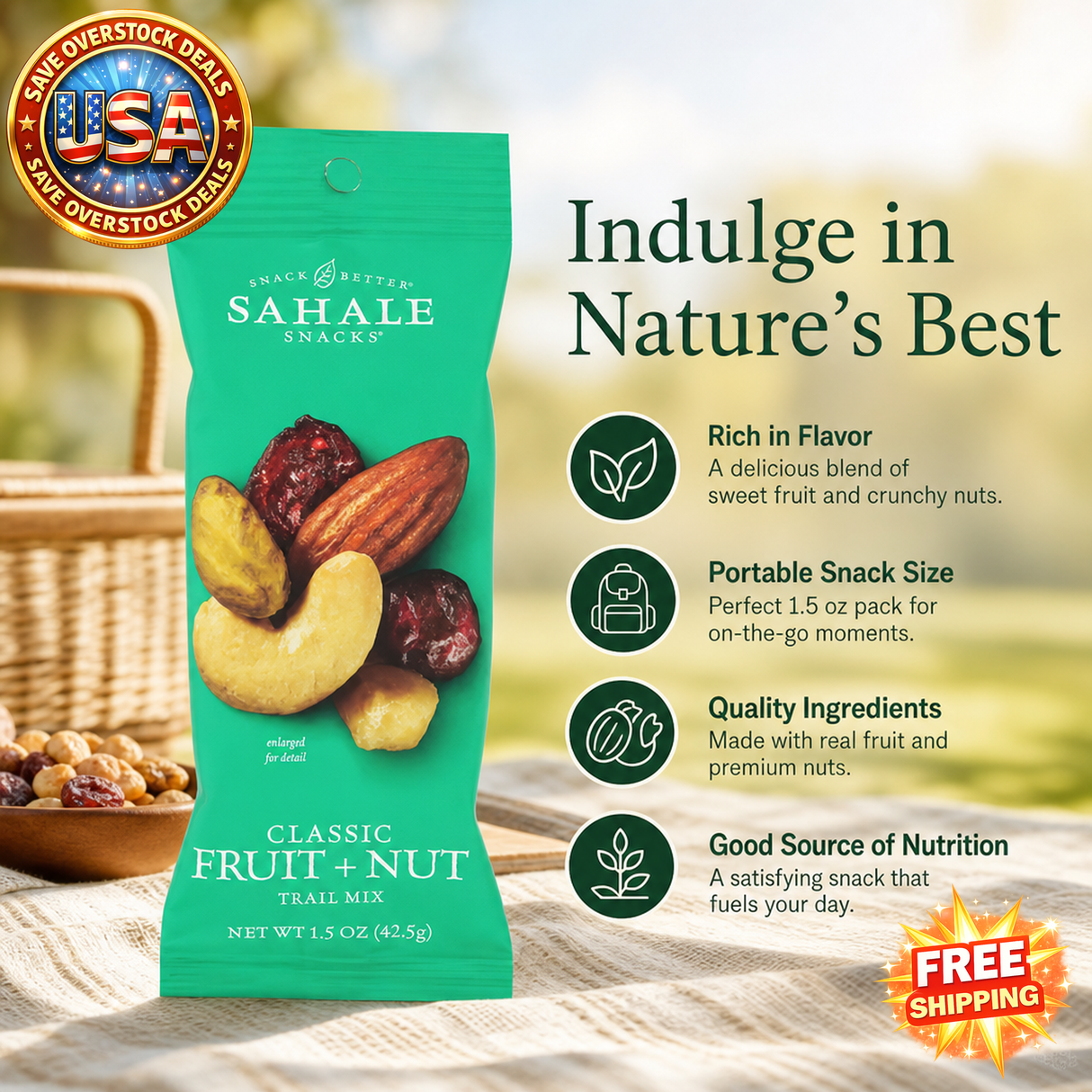Sahale Snacks Trail Mix - Classic Fruit & Nut Blend 1.5 Oz