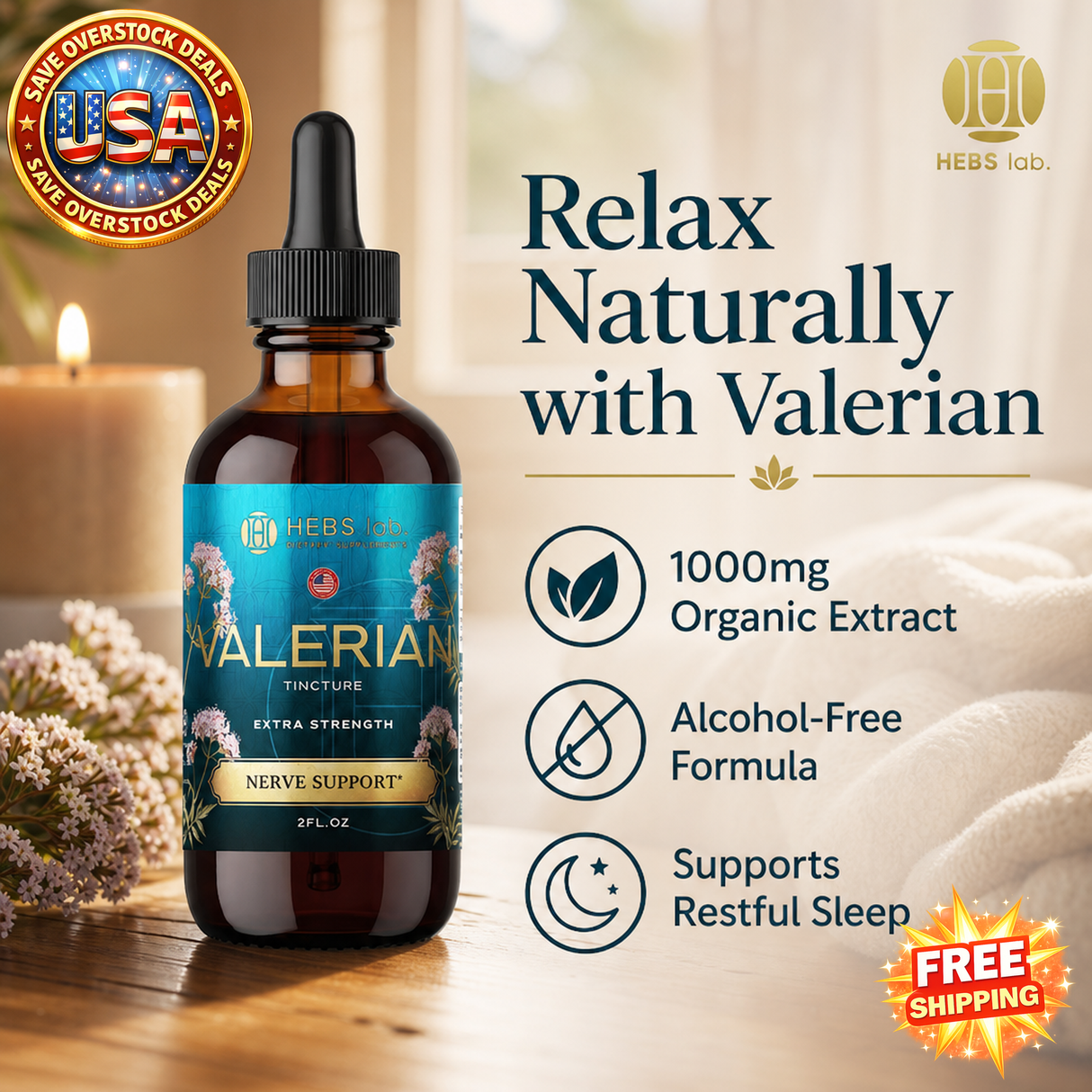 Valerian Root Tincture Liquid Extract – Extra Strength, 2 fl oz