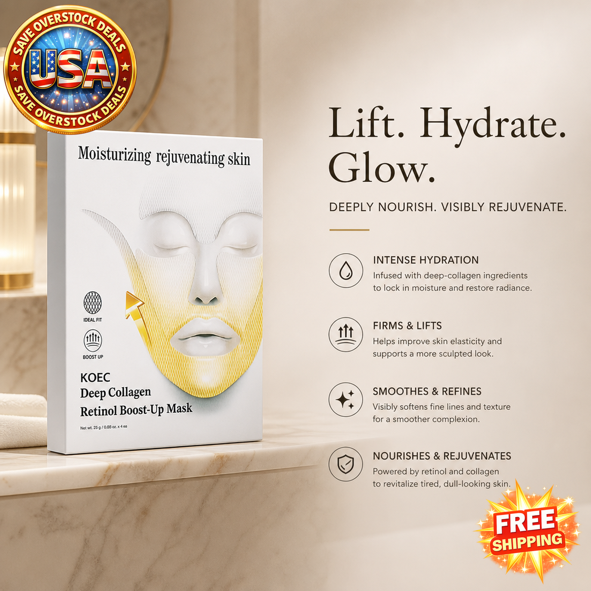 Collagen Lifting Face Mask for Hydration and Firmness