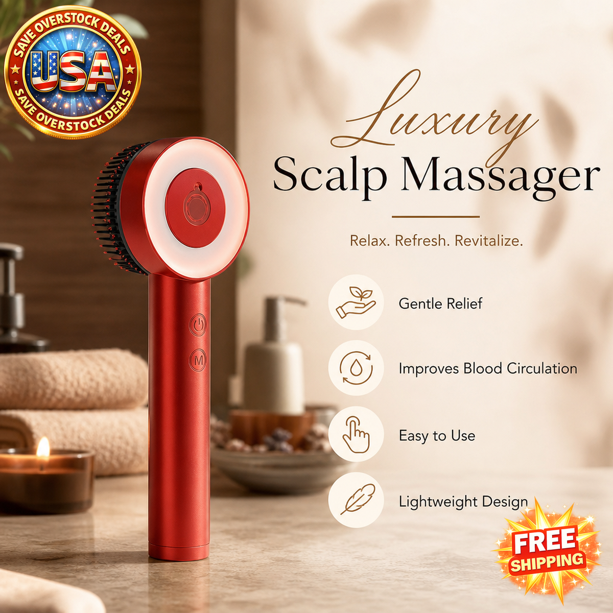 Comb Scalp Massager with Soft Bristles for Daily Care
