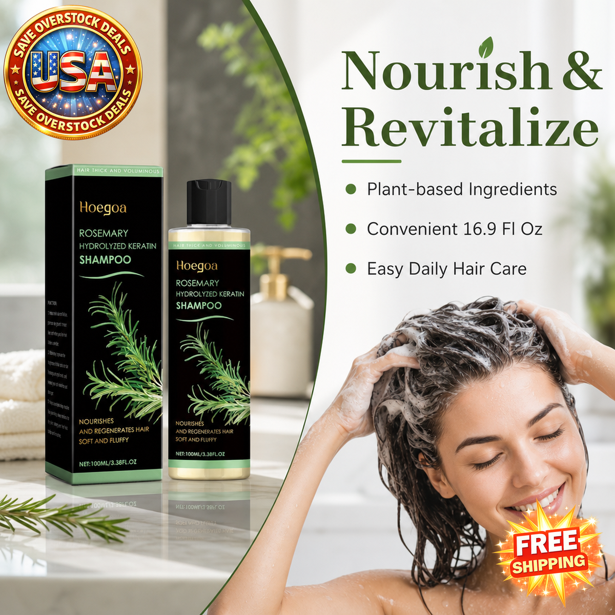 Hoegoa Rosemary Thickening Shampoo for Nourishing Hair Care