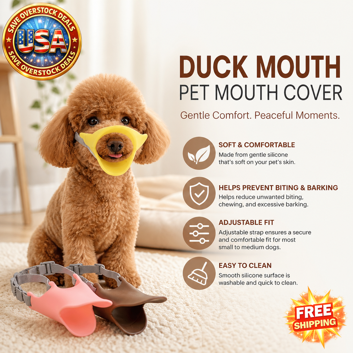 Duck Mouth Cover for Dogs - Plastic Barking Prevention
