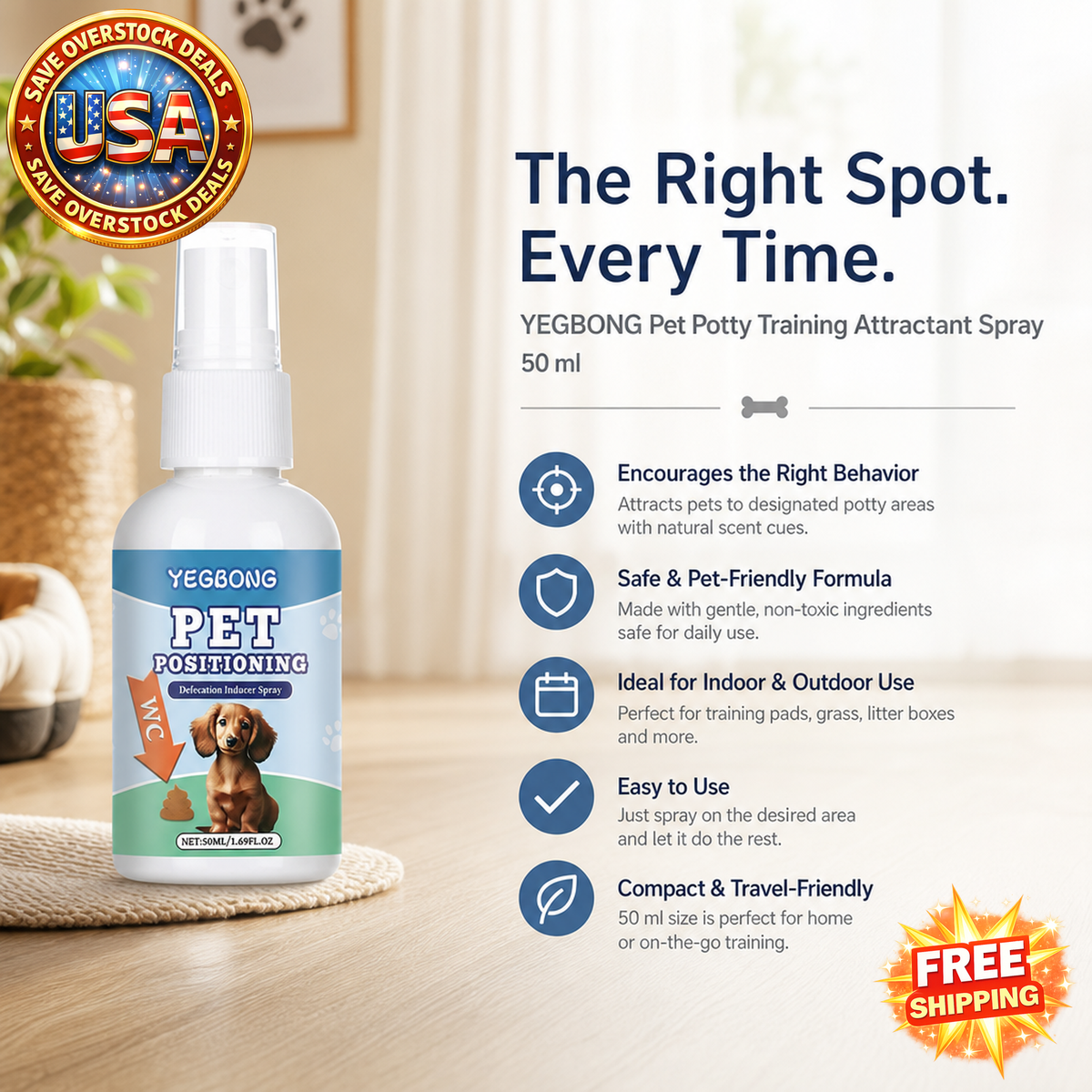 YEGBONG Pet Potty Training Attractant Spray, 50 ml