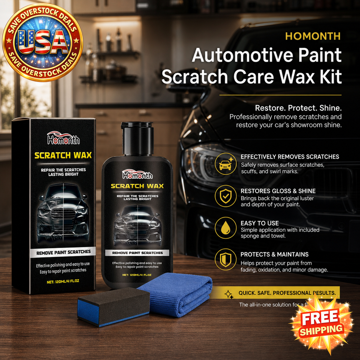 HOMONTH Automotive Paint Scratch Care Wax Kit, 1 Kit