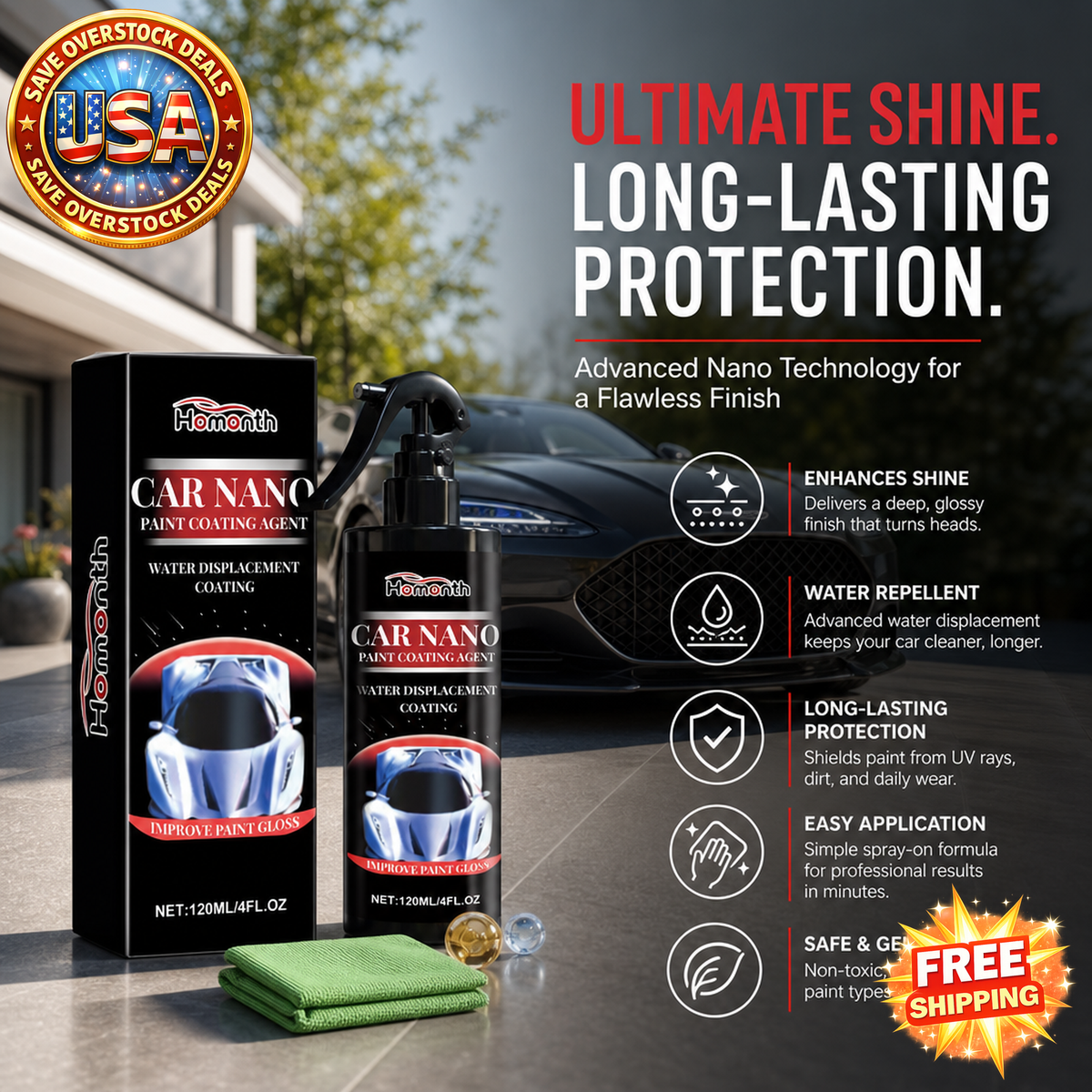 Homonth Car Nano Coating Spray for Vehicle Maintenance