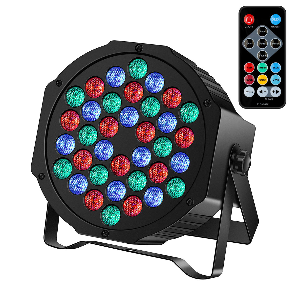 RGB LED Par Lights 36W 9 Modes Sound Activated Remote Control for Events