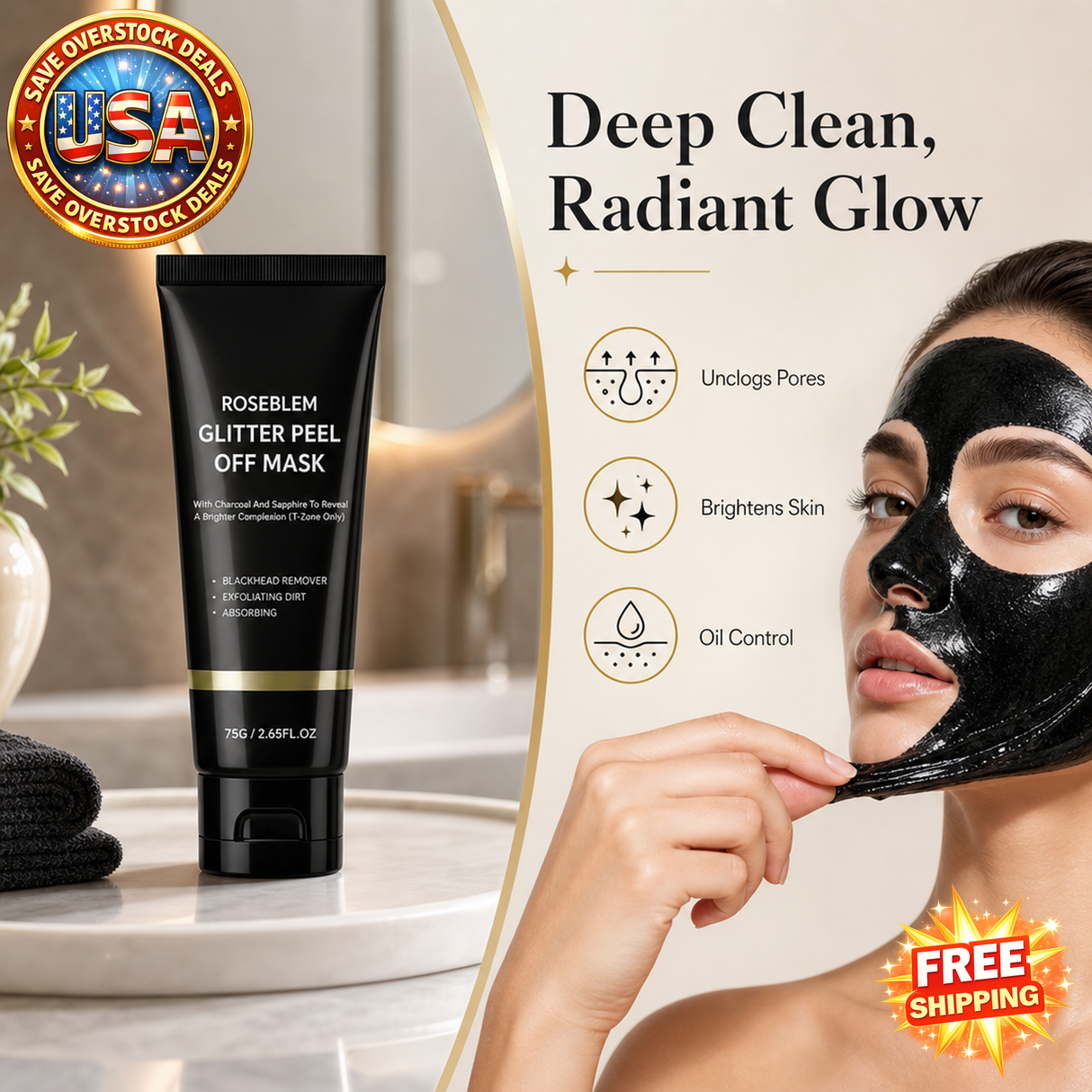 Natural Charcoal Peel-Off Mask for Deep Cleansing Oily Skin