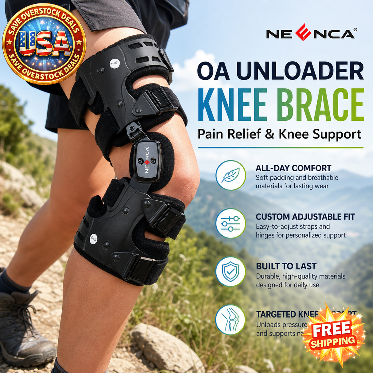 NEENCA OA Unloader Knee Brace for ACL & Meniscus Support