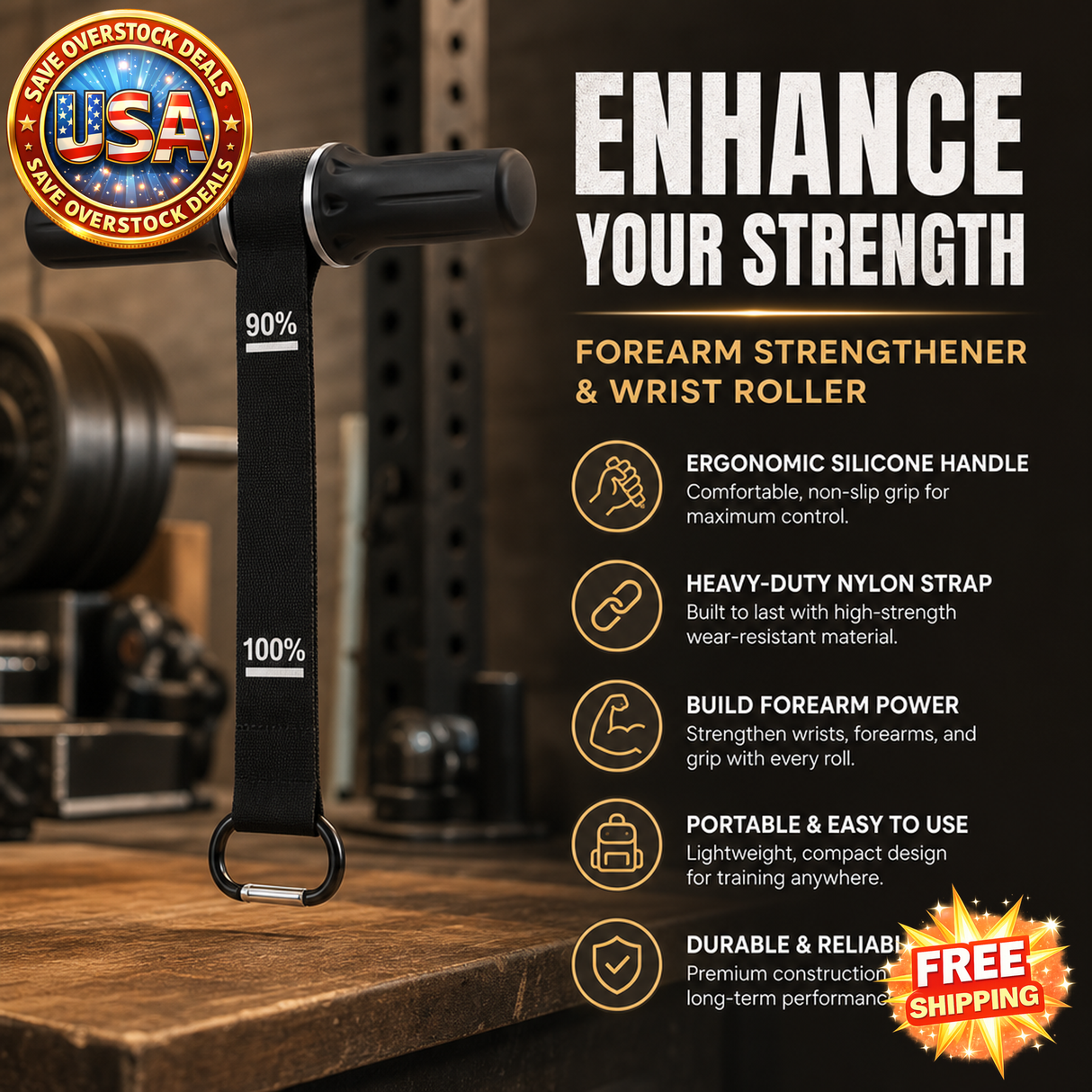 Forearm Strengthener & Wrist Roller for Grip Strength