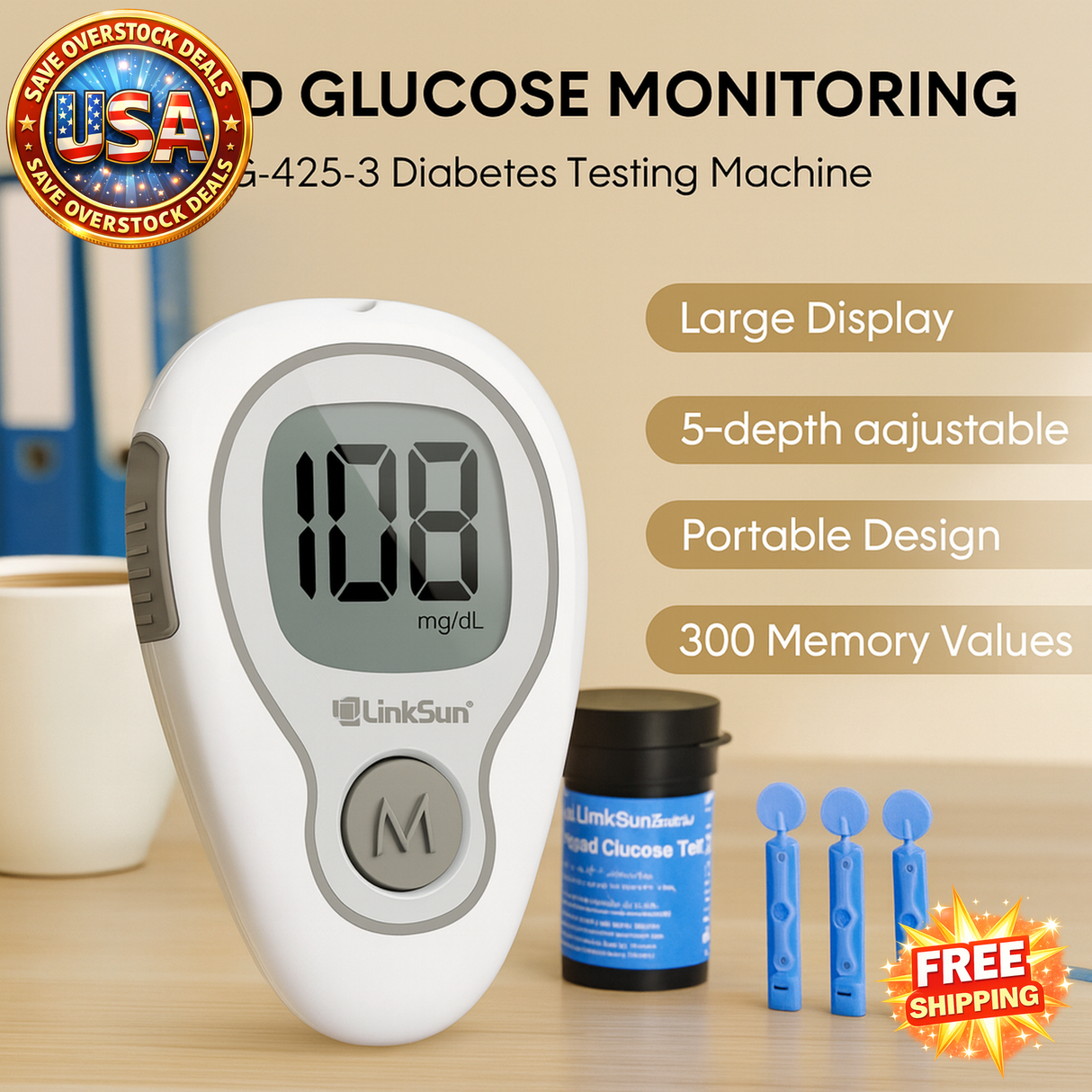 Digital Measurement Meter Kit with Test Strips