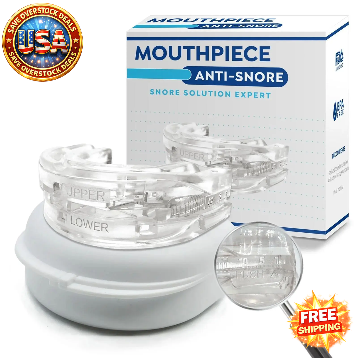 Adjustable Anti-Snoring Mouth Guard Device for Bruxism Sleep Improvement