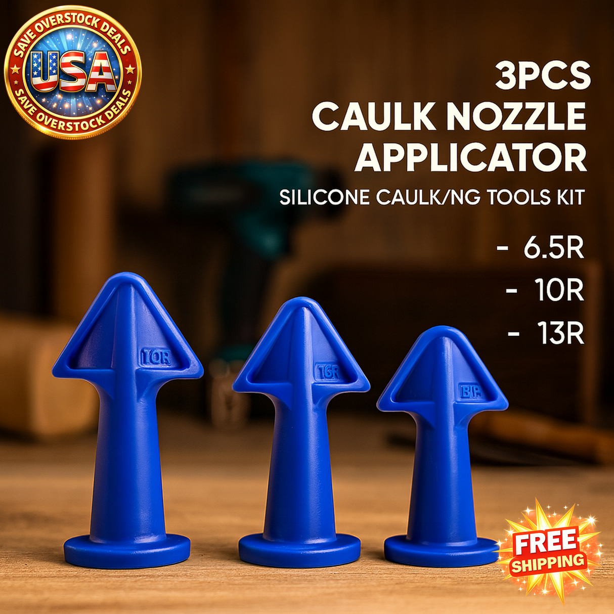3PCS Silicone Caulk Nozzle Applicator Tools Kit for Sealant and Epoxy