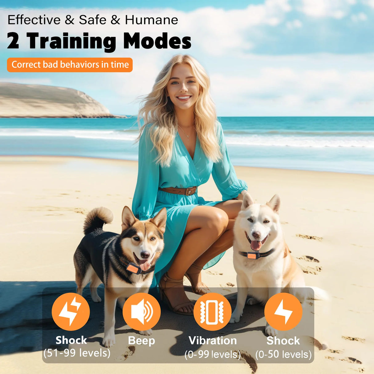 Electronic Training Collar 3600FT Range 4 Modes 99 Levels IP65 Waterproof