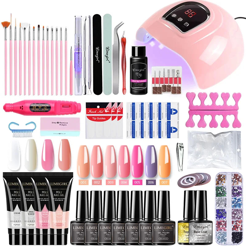 Nail Set with Lamp & Drill Machine - Complete Manicure Kit