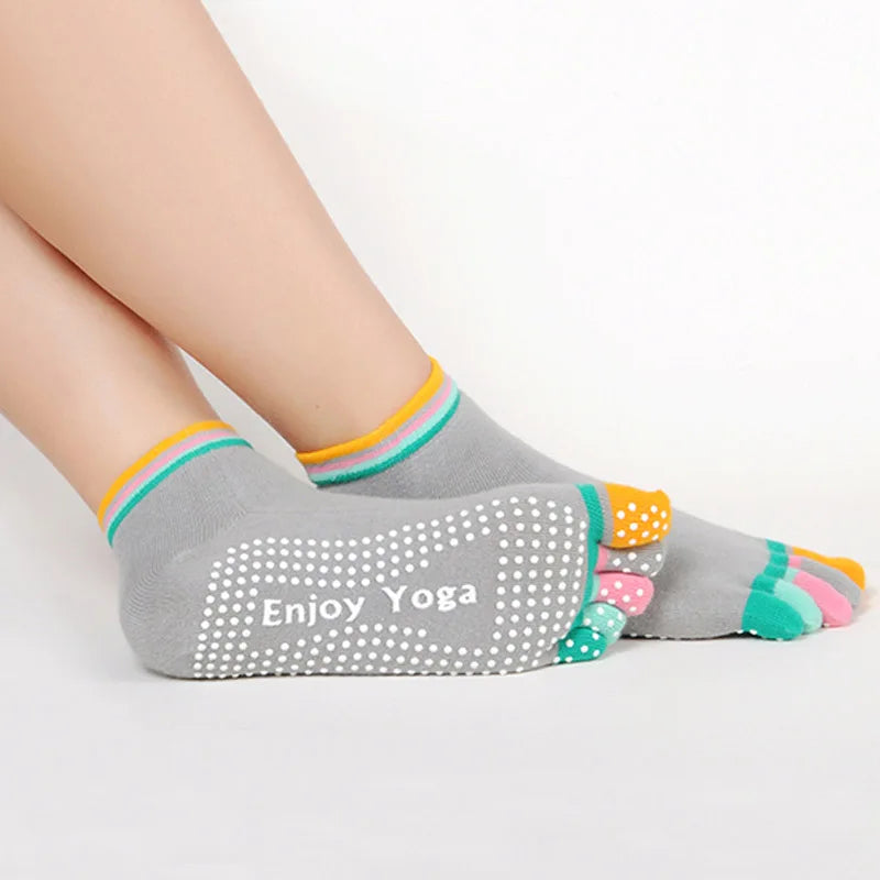 Colorful Yoga Socks for Women | Anti-Slip | Breathable Cotton | 1 Pair