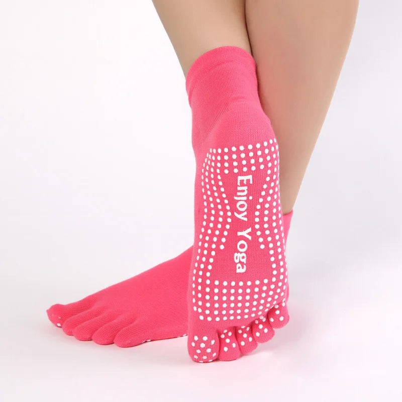 Colorful Yoga Socks for Women | Anti-Slip | Breathable Cotton | 1 Pair