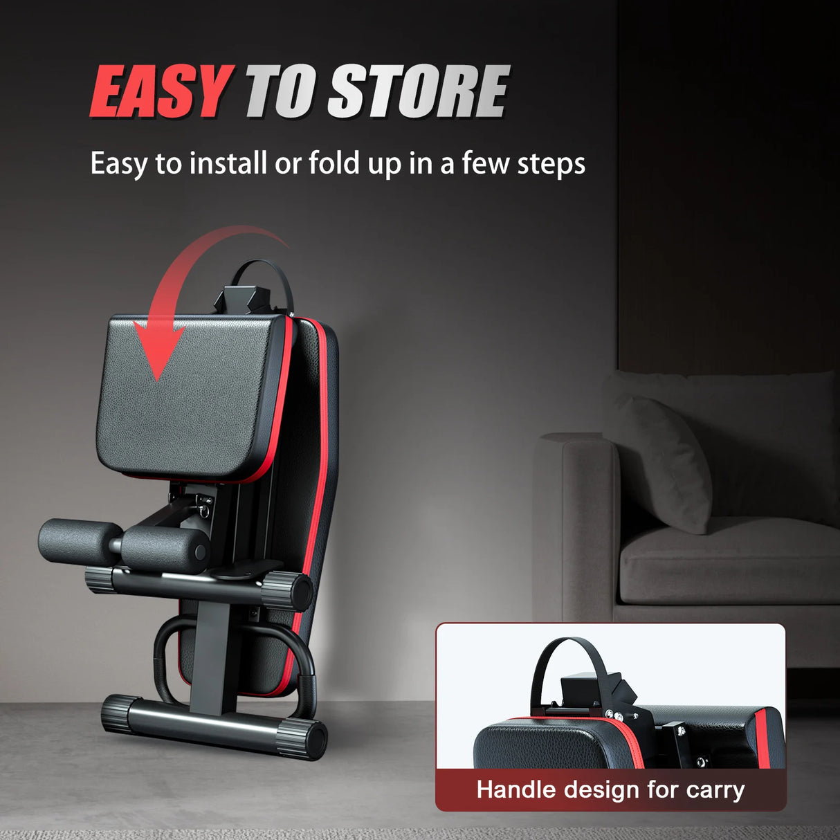 Foldable Dumbbell Bench with 6 Adjustable Levels, 1000 lbs Capacity