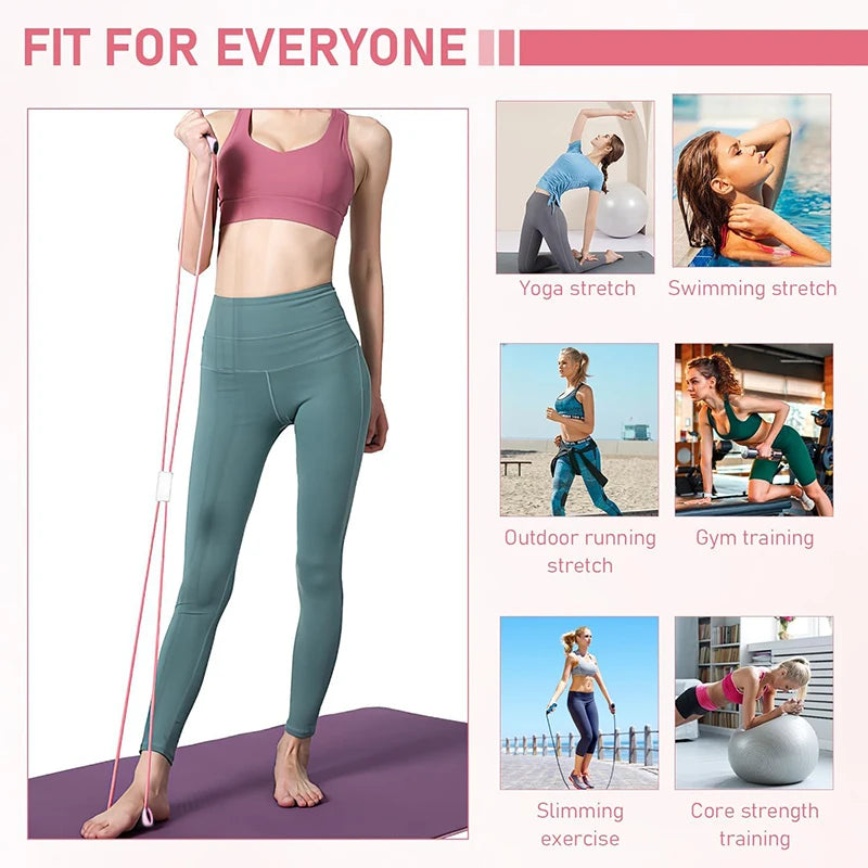 Portable Fitness Equipment 8 Shape Resistance Band for Home Gym Workout Pilates