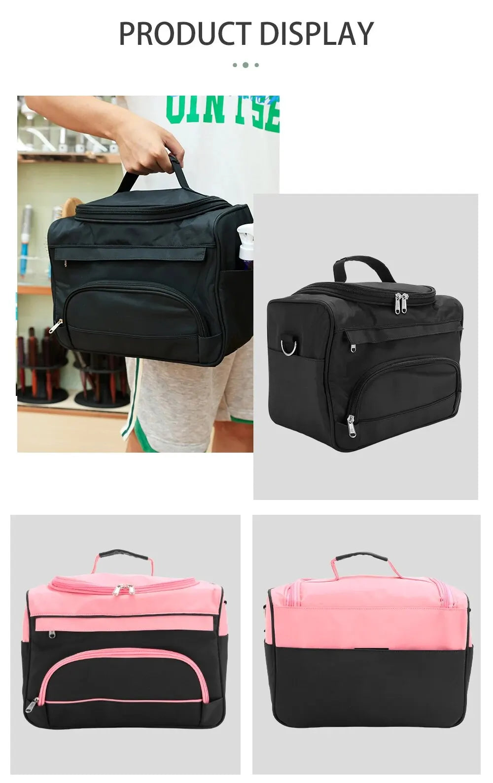 Portable Makeup Bag Waterproof Storage Case for Travel & Salon Use