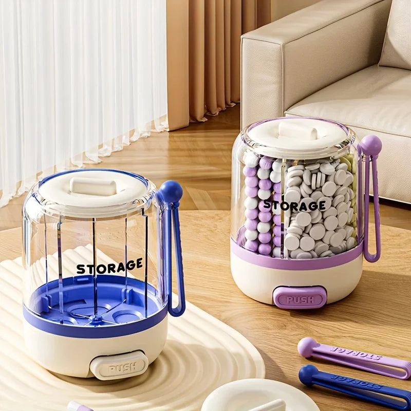 Portable Pill Divider Bottle, 4-Compartment Vitamin Storage Box