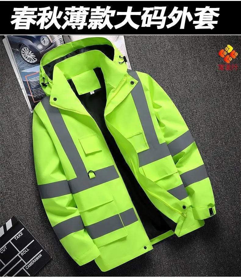 Men's Workwear Jacket Waterproof Windproof Reflective Outdoor Construction