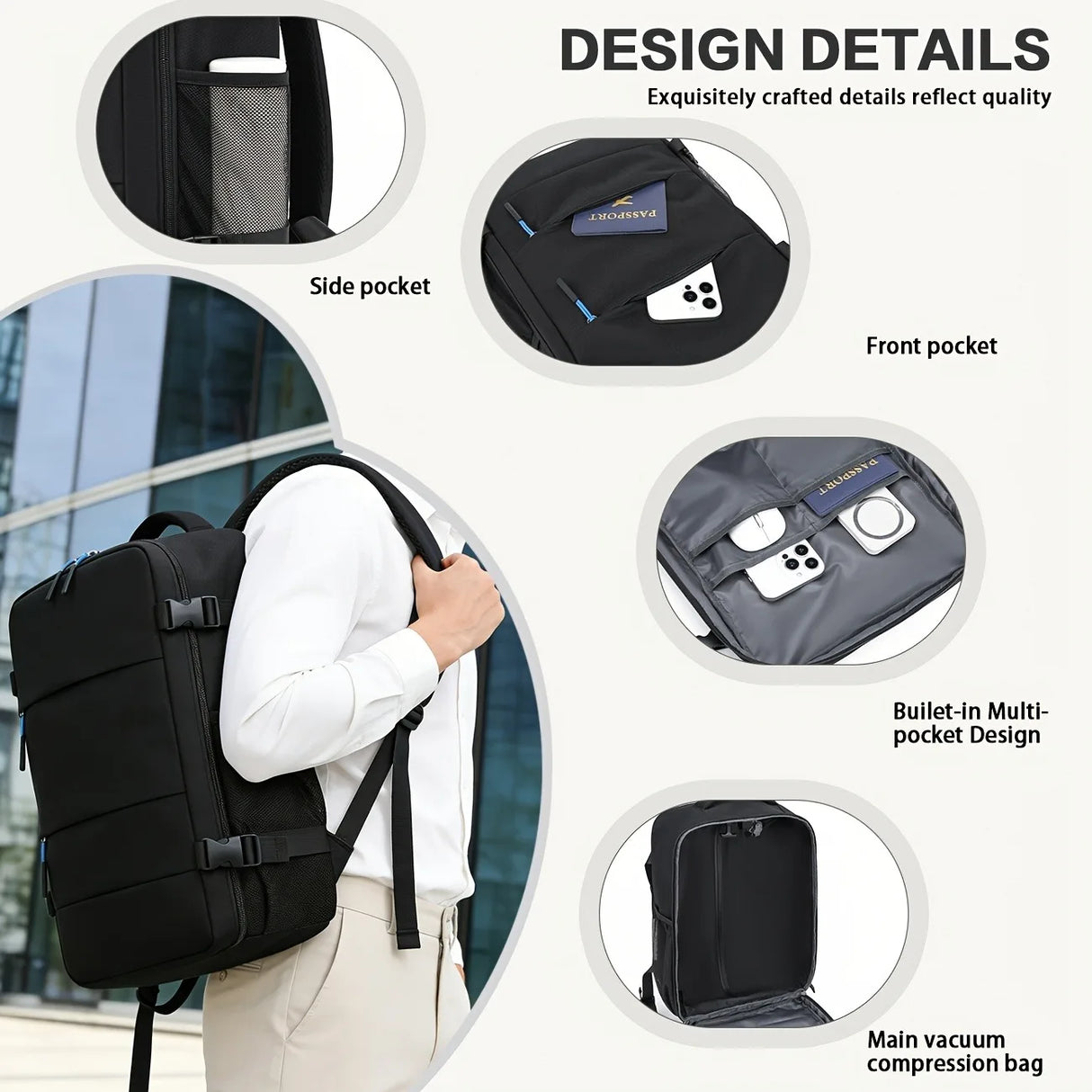 Lightweight Foldable Vacuum Compression Travel Backpack for Hiking, Camping