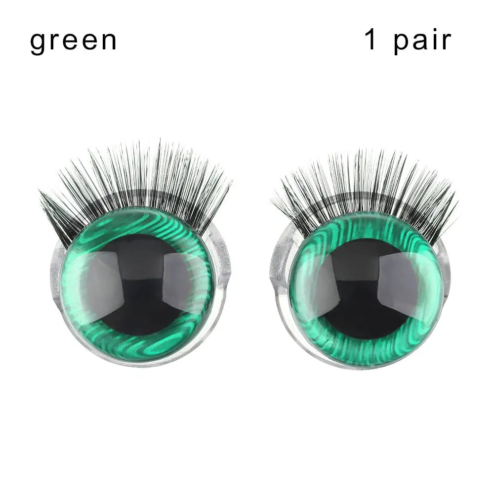 3D Glitter Doll Safety Eyes 20MM with Eyelash for Crochet Toys 1 Pair