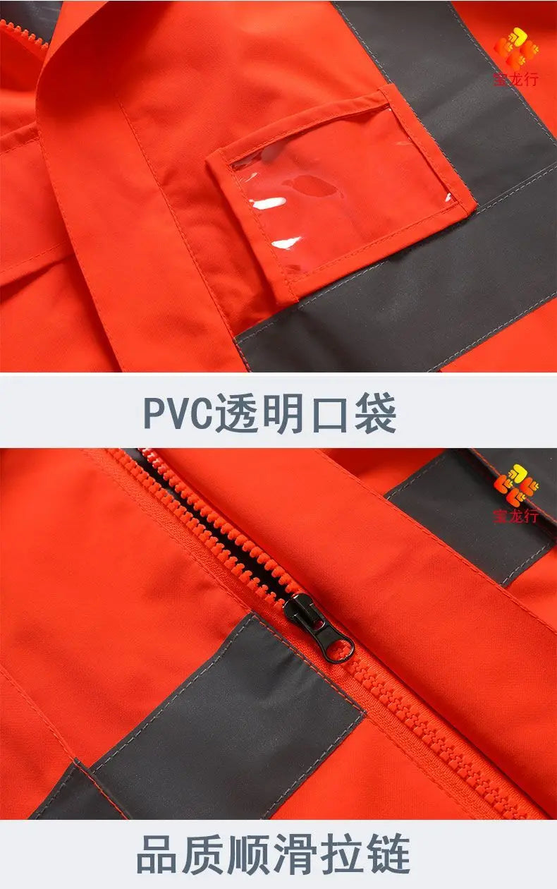 Men's Workwear Jacket Waterproof Windproof Reflective Outdoor Construction