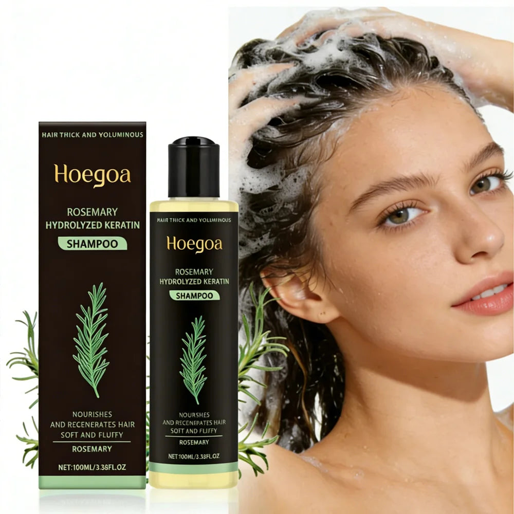 Hoegoa Rosemary Hair Growth Shampoo 3pcs Hydrolyzed Keratin Moisturizing Repair