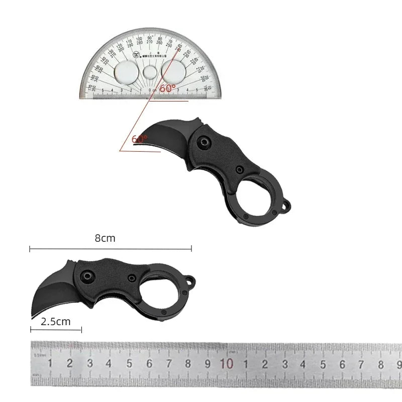 Mini Keychain Pocket Knife Stainless Steel EDC Tool Camping Fixed Blade