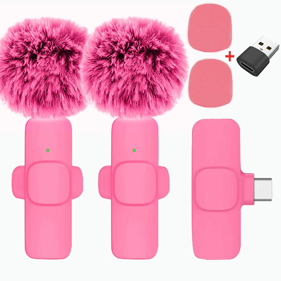 Wireless Lavalier Microphone for iPhone Android PC - Mini Audio Recording