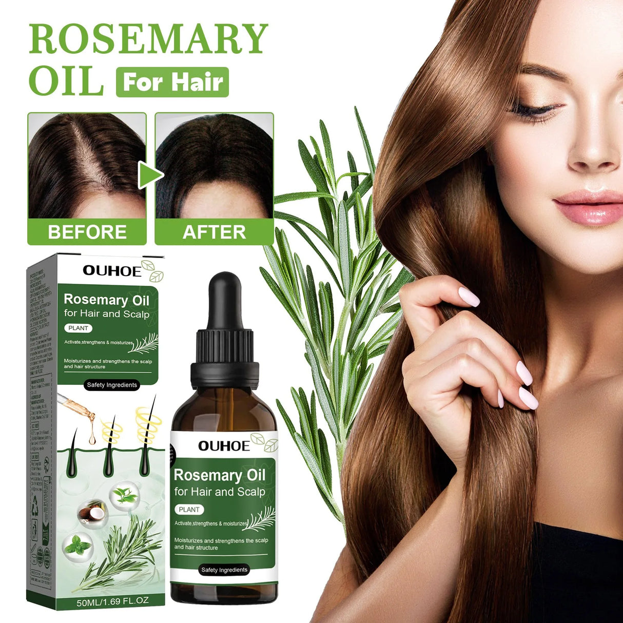 Rosemary Hair Growth Oil for Men & Women - Nourishing Scalp Care 100ml
