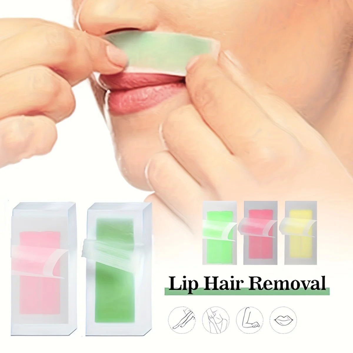 Professional Wax Tapes for Hair Removal, 6 Sticks, Body & Face Use
