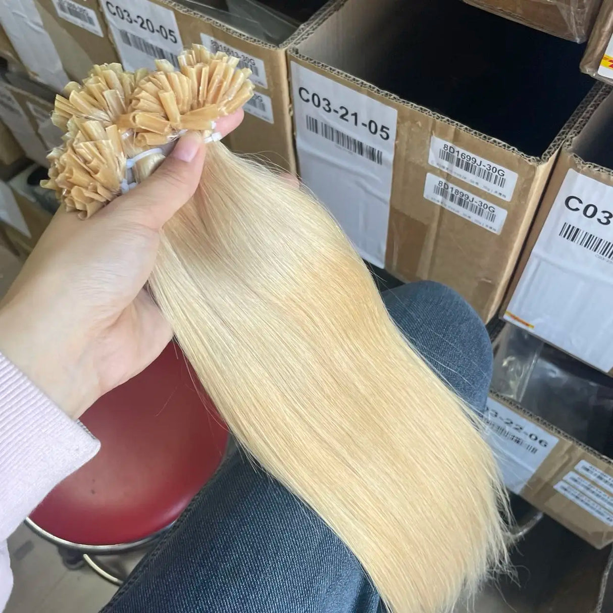 Human Hair Extensions U Tip Pre-bonded Keratin Dark Blonde 24" 12 Strands